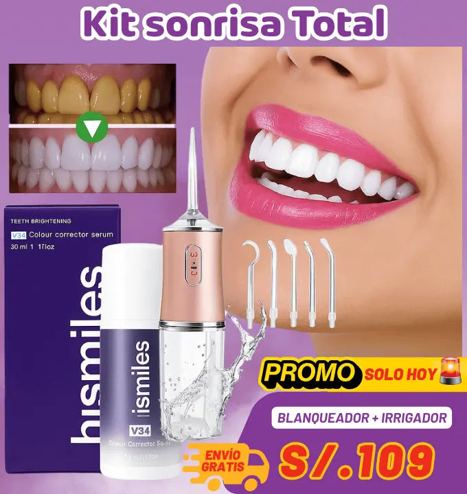 Kit Sonrisa total - Blanqueador Hismile + Irrigador Bucal