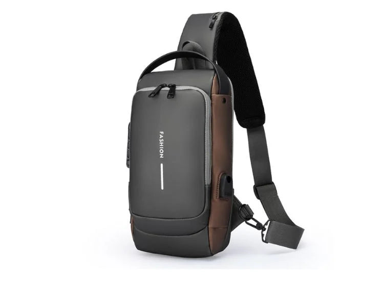 Morral Hombre Antirrobo Usb Impermeable Bandolera
